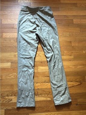 Topshop Straight-Leg Faux Leather Pants in Beige